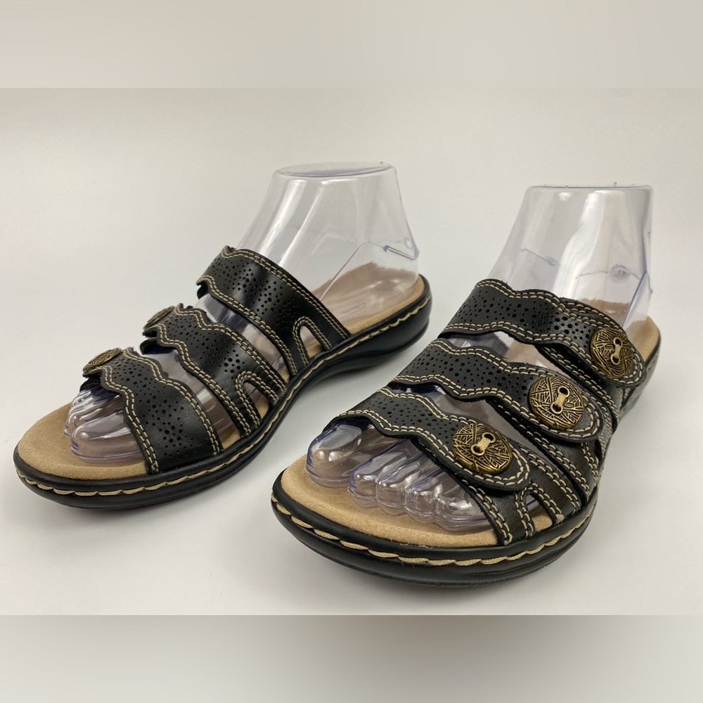 Clarks Ultimate Comfort Collection Sandals, Women's US Size 6M, Black Leather - Picture 3 of 11